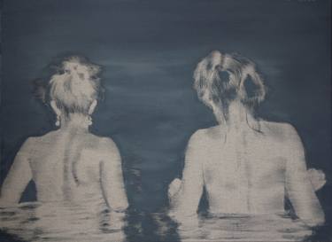 Saatchi Art Artist János Huszti; Painting, “Night Swimming” #art
