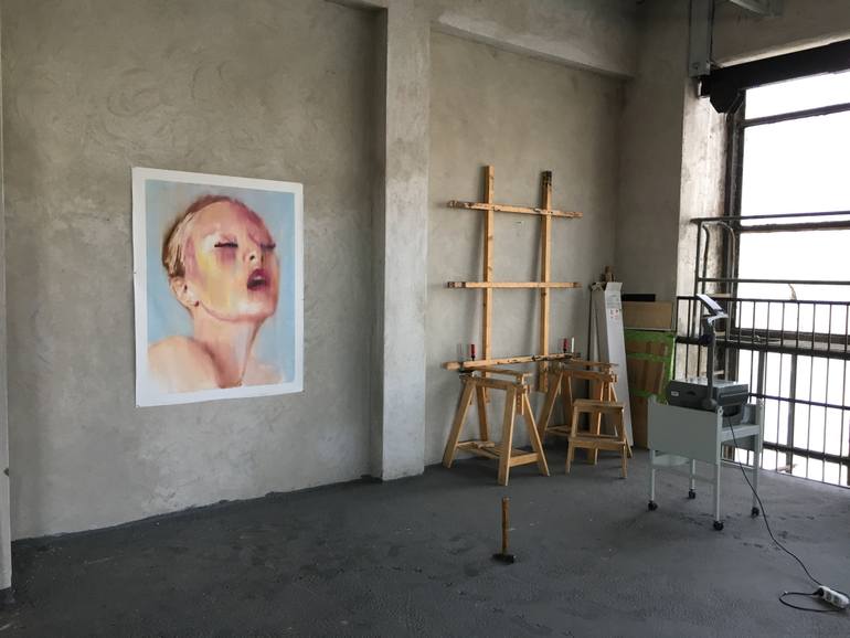 Original Conceptual People Painting by Janos Huszti