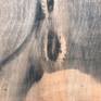 Painted on a used wood panel.
Scratches are on the panel originally, belong to the basic idea, such as the marks of the nails!
The idea was to reuse this beautiful panels with the stories behind them.
These were a crate's boards, travelled around the world.
With the no-face portraits they are more interesting, as they would have been on a normal wood panel, or canvas.
103x91 cm
Ships in a cardboard box.