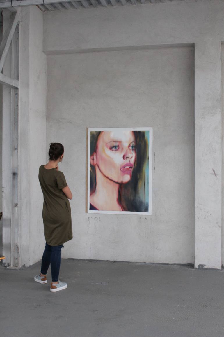 Original Conceptual People Painting by Janos Huszti