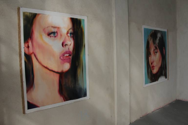 Original Conceptual People Painting by Janos Huszti