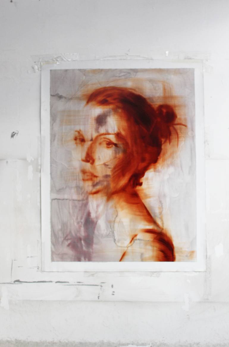 Original Conceptual People Painting by Janos Huszti