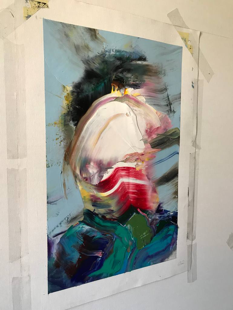 Original Conceptual People Painting by Janos Huszti