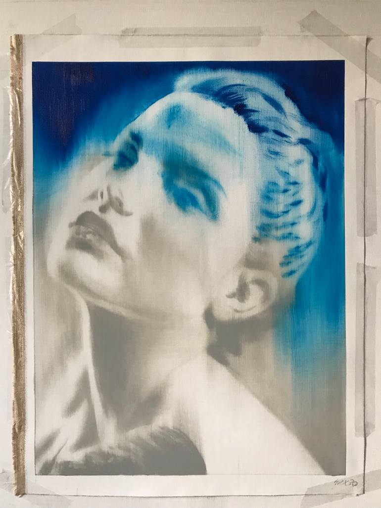 Original Conceptual People Painting by Janos Huszti