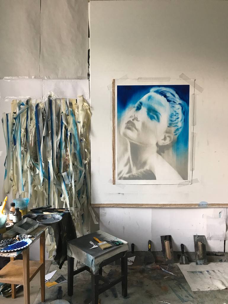 Original Conceptual People Painting by Janos Huszti