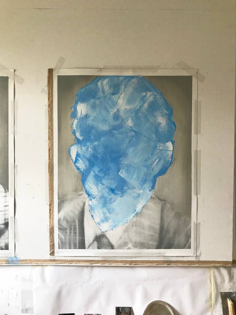 Original Conceptual People Painting by Janos Huszti