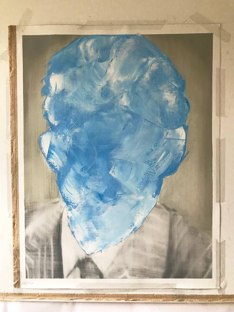 Original Conceptual People Painting by Janos Huszti