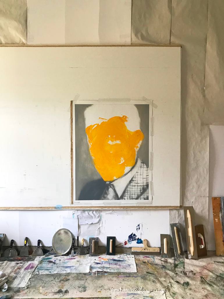 Original Conceptual People Painting by Janos Huszti