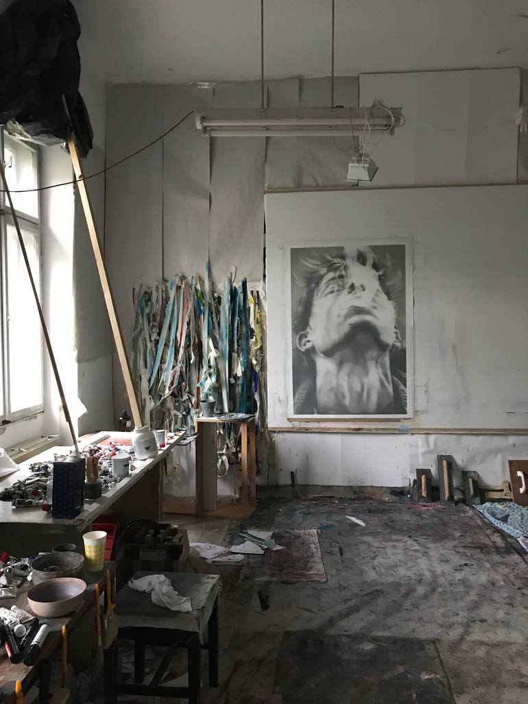 Original Conceptual People Painting by Janos Huszti