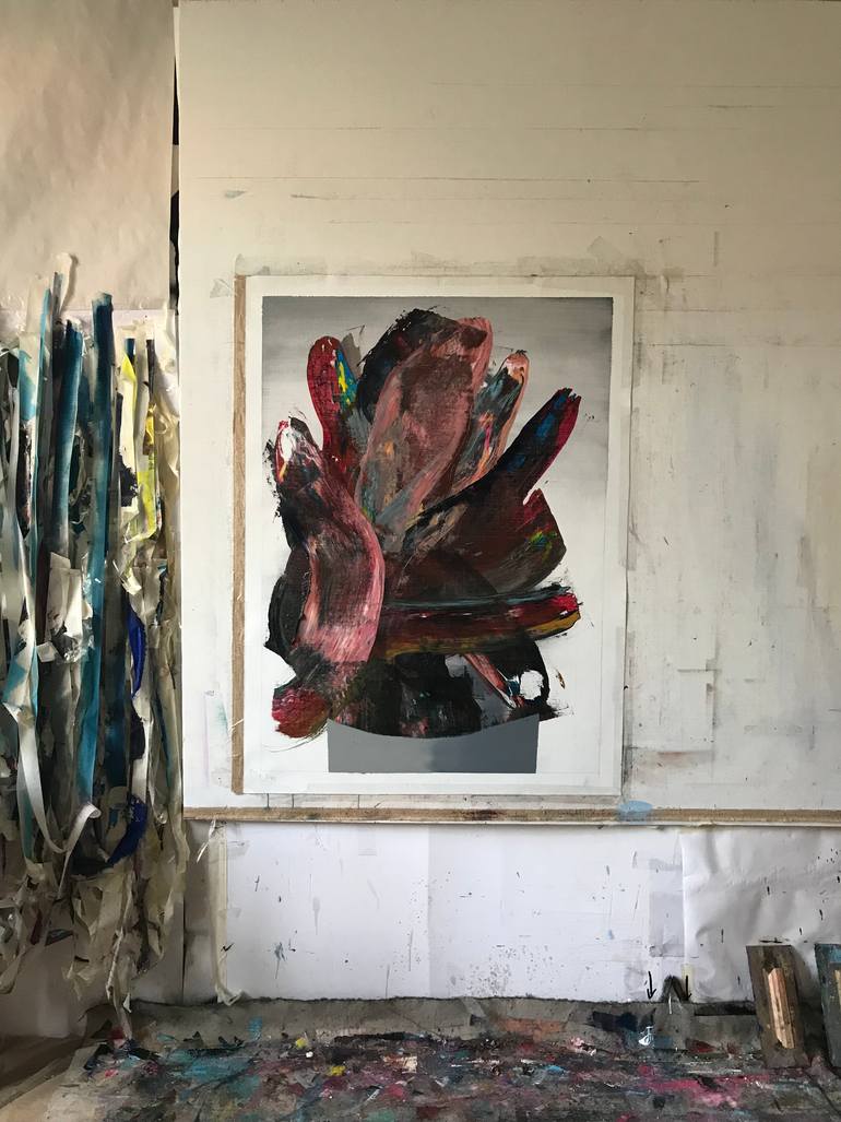 Original Abstract Botanic Painting by Janos Huszti