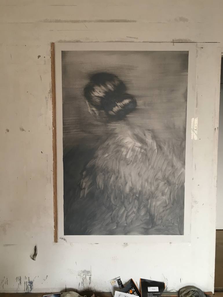 Original Conceptual People Painting by Janos Huszti
