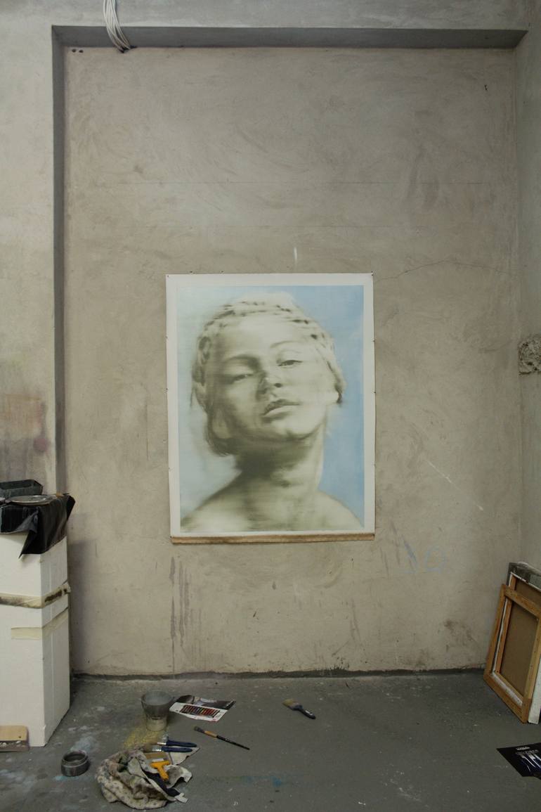 Original Conceptual People Painting by Janos Huszti