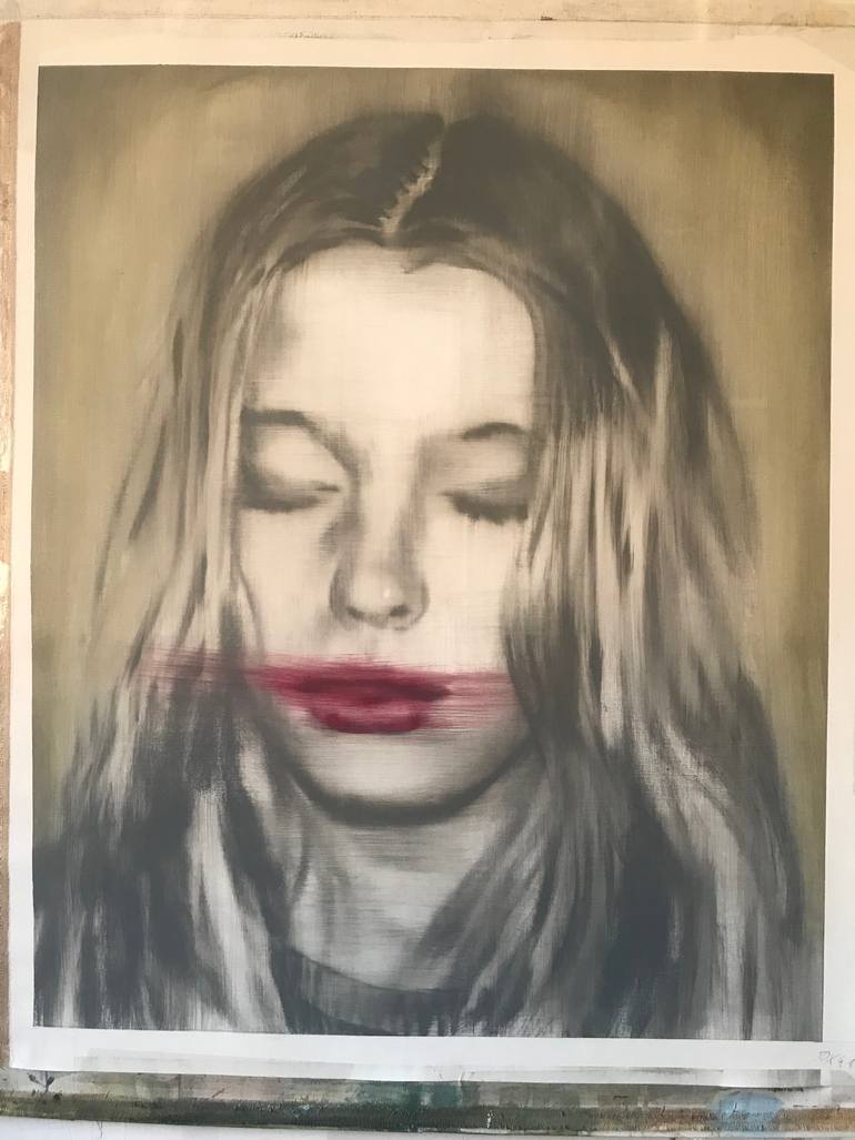 Original Conceptual People Painting by Janos Huszti