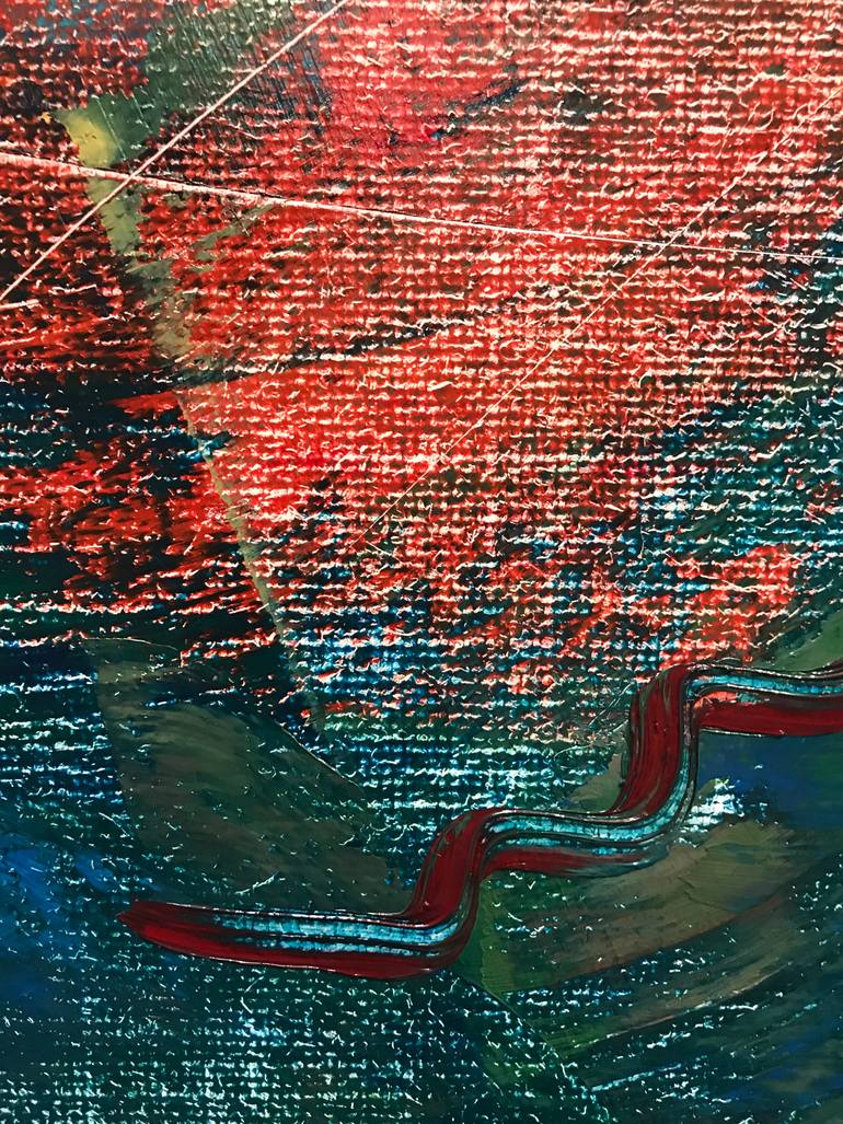 Original Abstract People Painting by Janos Huszti