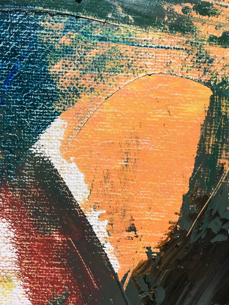 Original Abstract People Painting by Janos Huszti