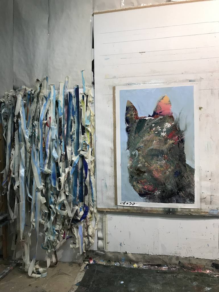 Original Conceptual Portrait Painting by JáNos Huszti
