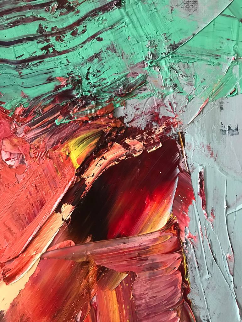 Original Abstract People Painting by Janos Huszti