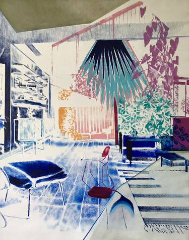 Print of Conceptual Interiors Paintings by János Huszti