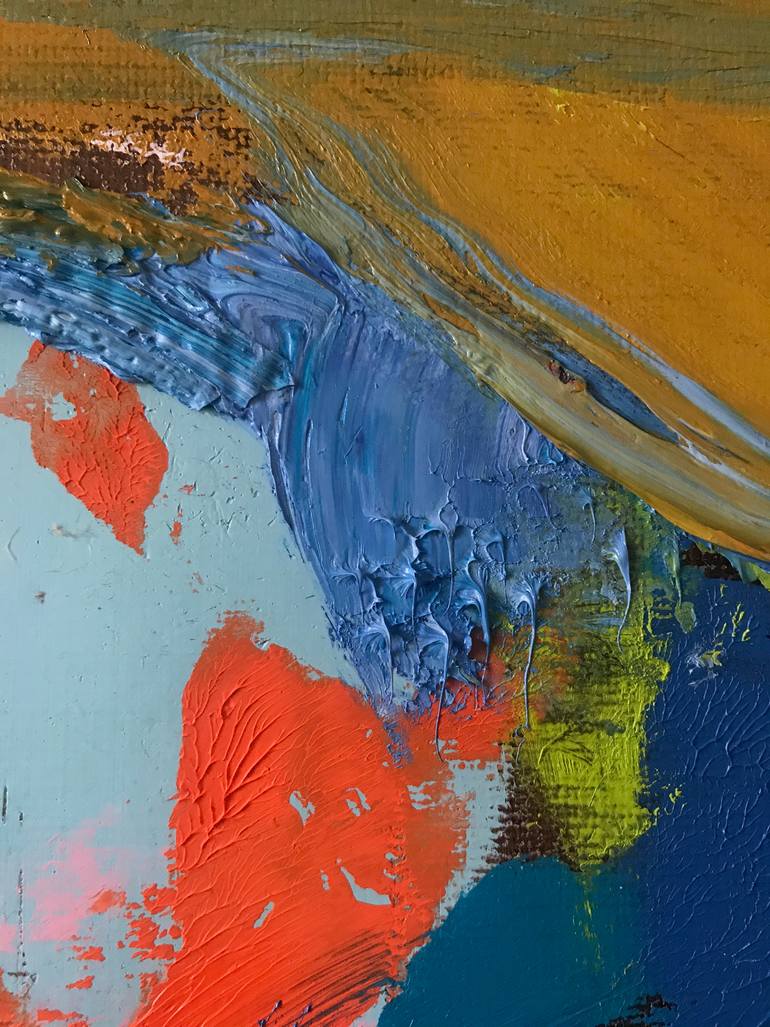 Original Abstract People Painting by Janos Huszti