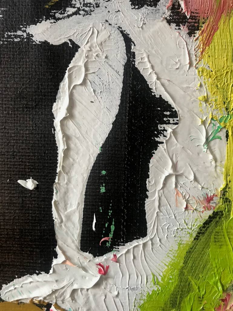 Original Abstract People Painting by Janos Huszti