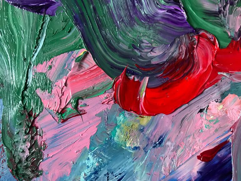 Original Abstract Expressionism Abstract Painting by Janos Huszti