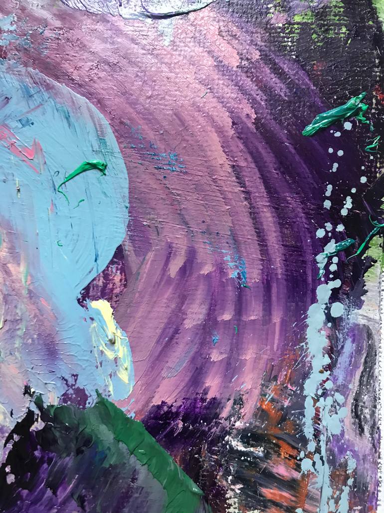 Original Abstract Expressionism Abstract Painting by Janos Huszti