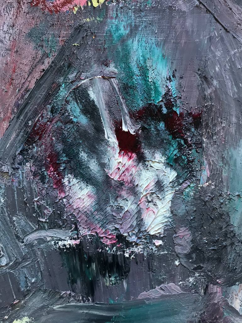 Original Conceptual Portrait Painting by Janos Huszti