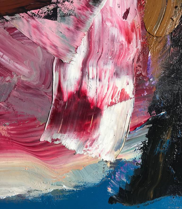 Original Abstract People Painting by Janos Huszti