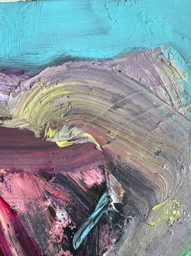Original Abstract People Painting by Janos Huszti