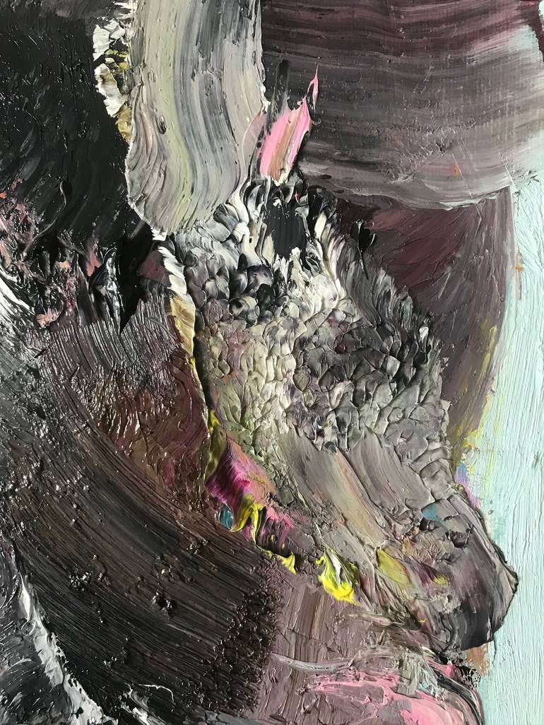 Original Abstract Expressionism Abstract Painting by Janos Huszti