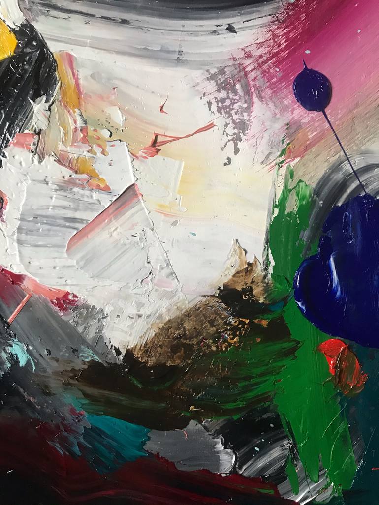 Original Abstract People Painting by Janos Huszti