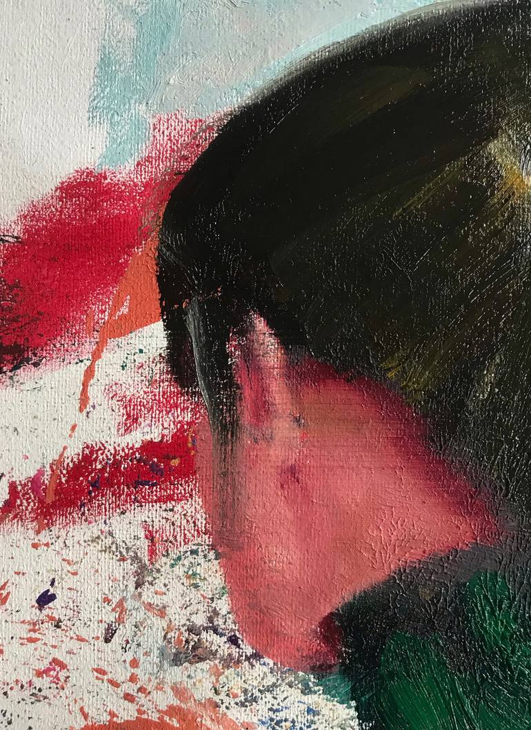 Original Conceptual People Painting by Janos Huszti