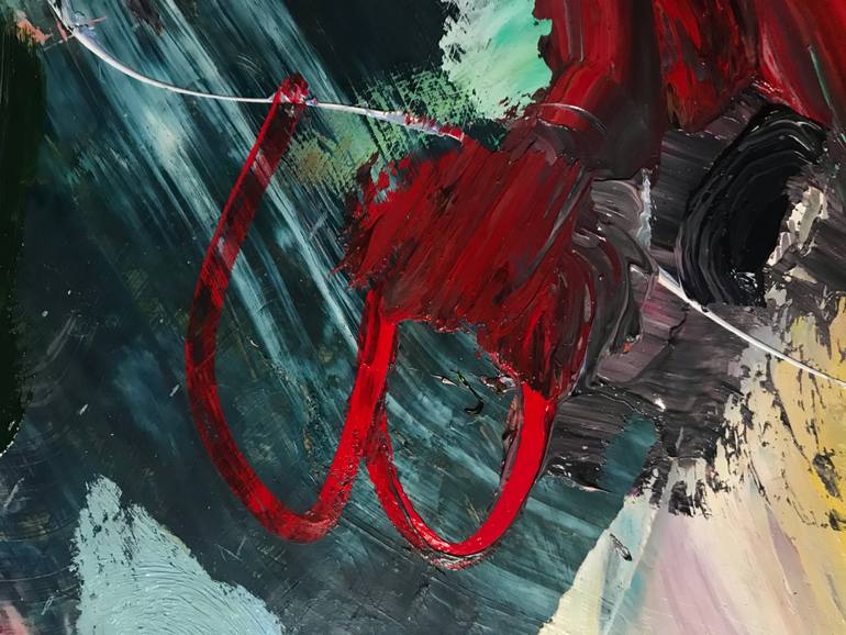 Original Conceptual People Painting by Janos Huszti