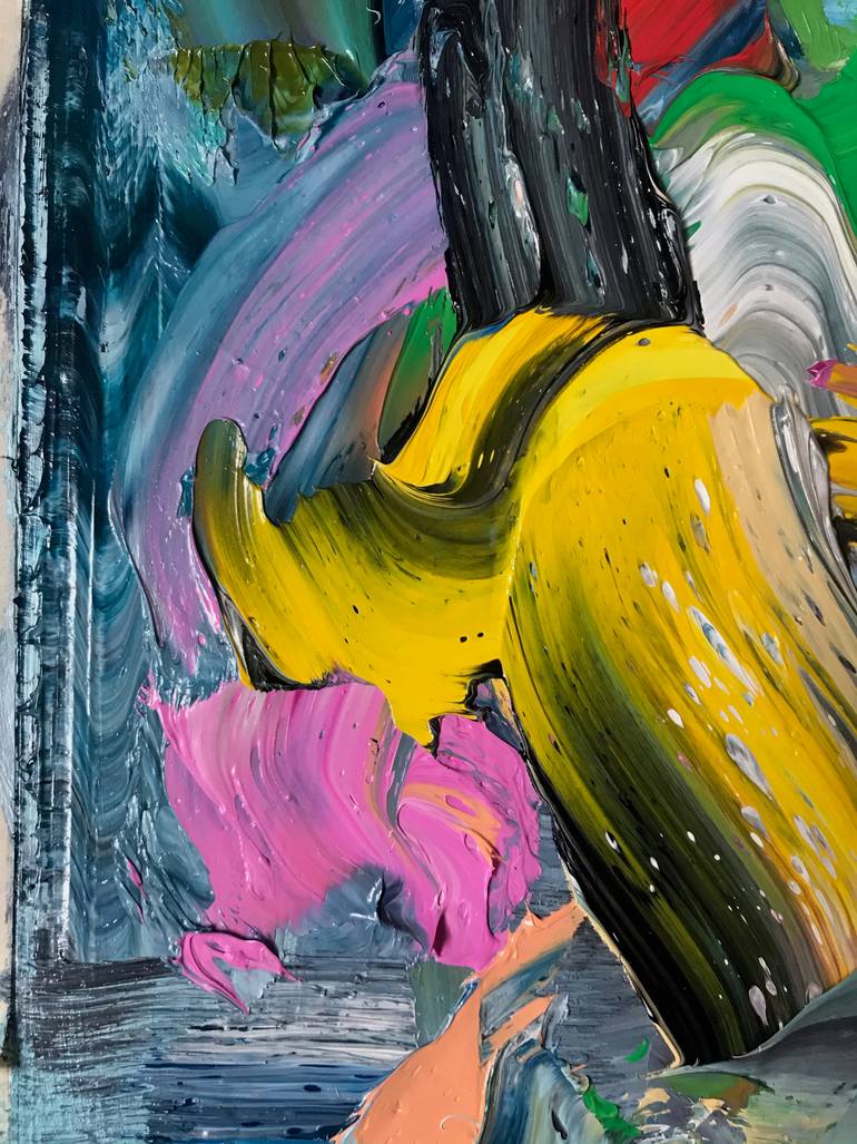 Original Abstract Expressionism Abstract Painting by Janos Huszti