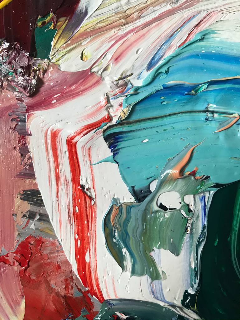 Original Abstract Expressionism Abstract Painting by Janos Huszti