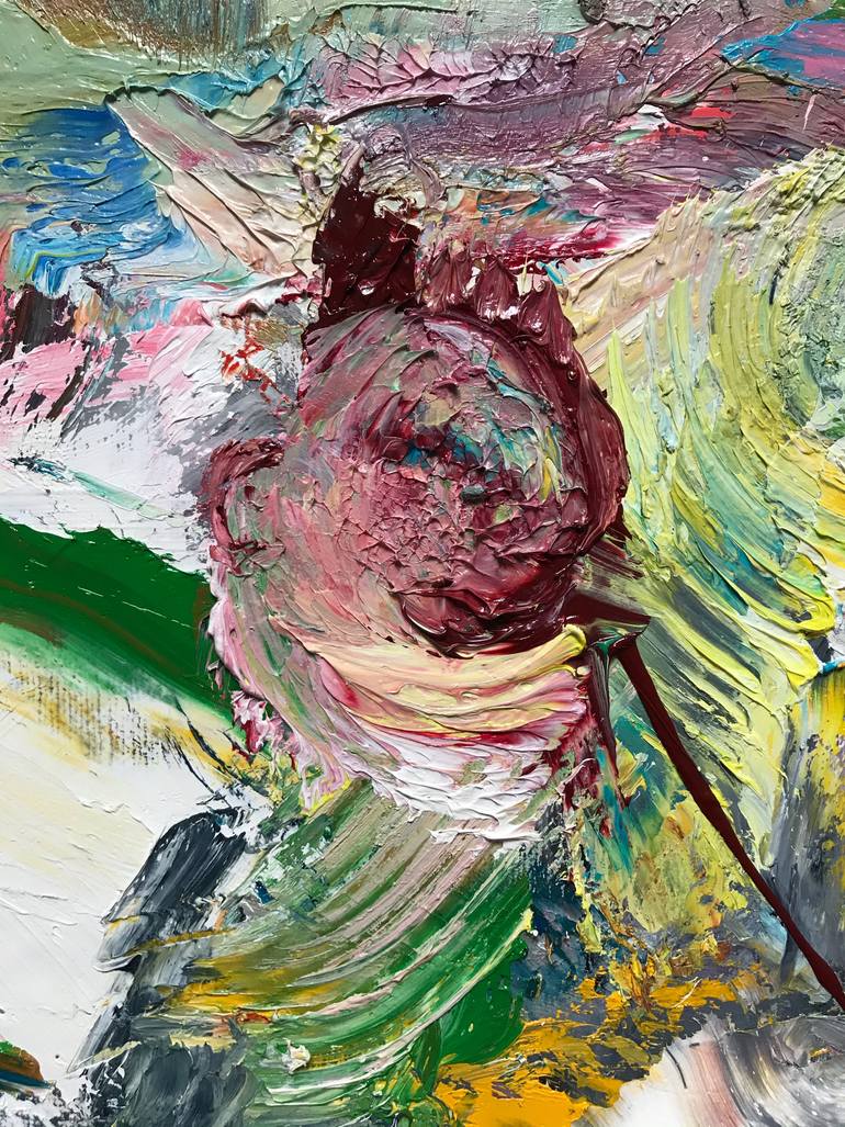 Original Abstract Expressionism Nature Painting by Janos Huszti