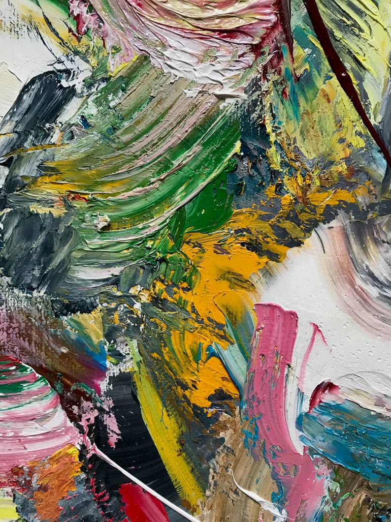 Original Abstract Expressionism Nature Painting by Janos Huszti