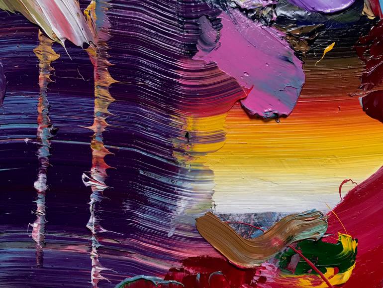 Original Abstract Expressionism Abstract Painting by Janos Huszti