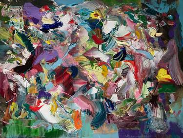 Original Abstract Expressionism Abstract Paintings by János Huszti