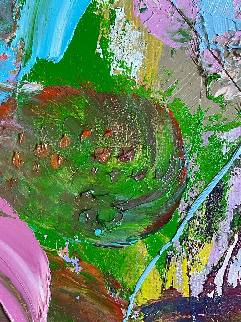 Original Abstract Expressionism People Painting by Janos Huszti