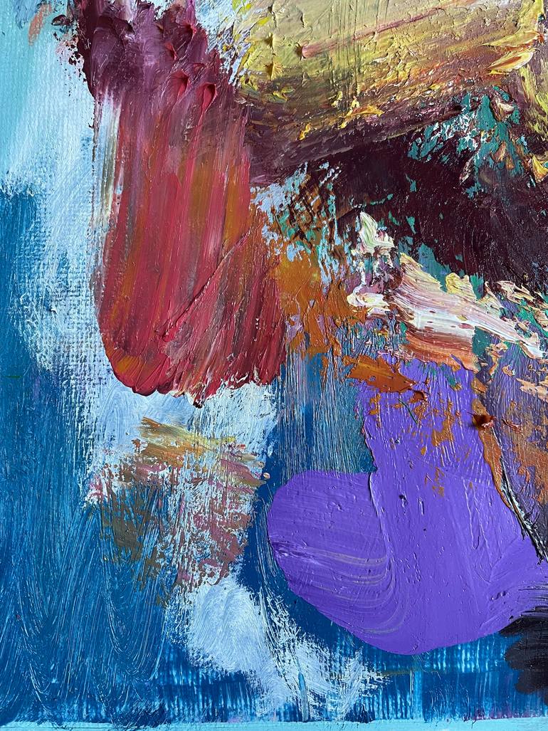 Original Abstract Expressionism People Painting by Janos Huszti