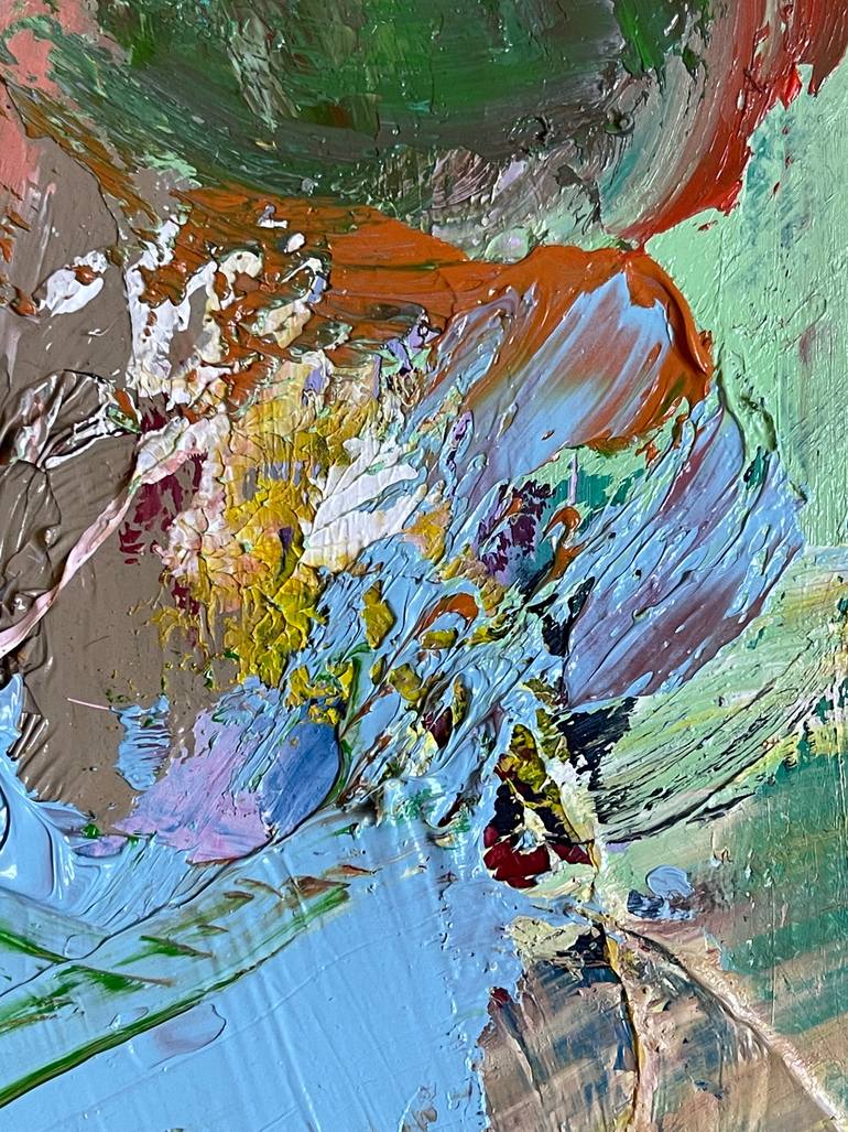 Original Abstract Expressionism People Painting by Janos Huszti