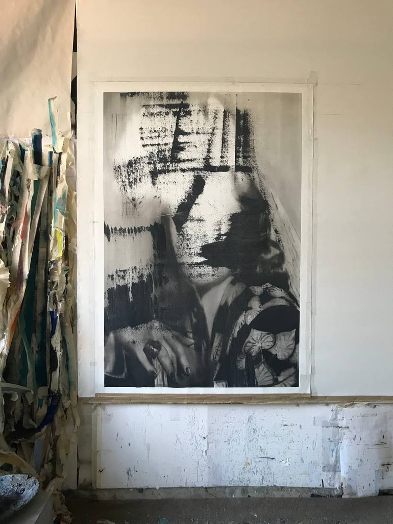Original Conceptual People Painting by Janos Huszti