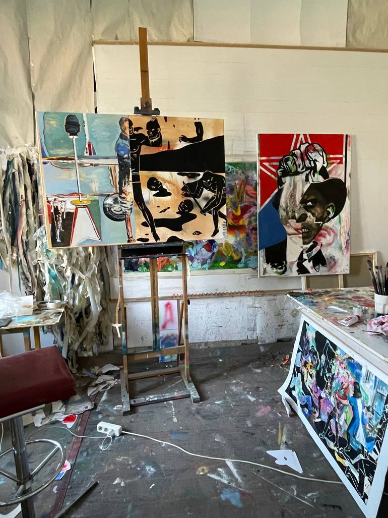 Original Conceptual Pop Culture/Celebrity Painting by Janos Huszti