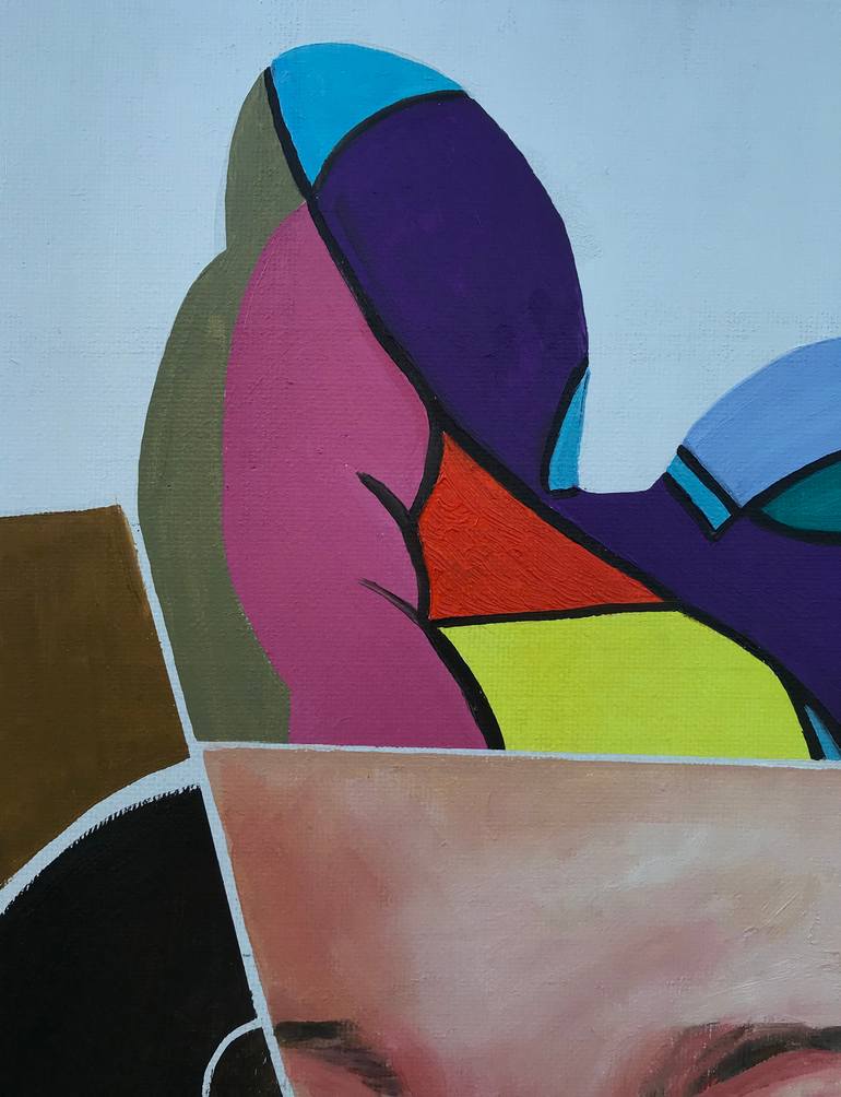 Original Conceptual People Painting by Janos Huszti