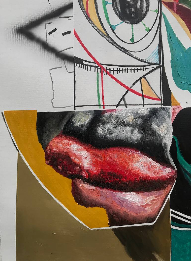 Original Conceptual People Painting by Janos Huszti