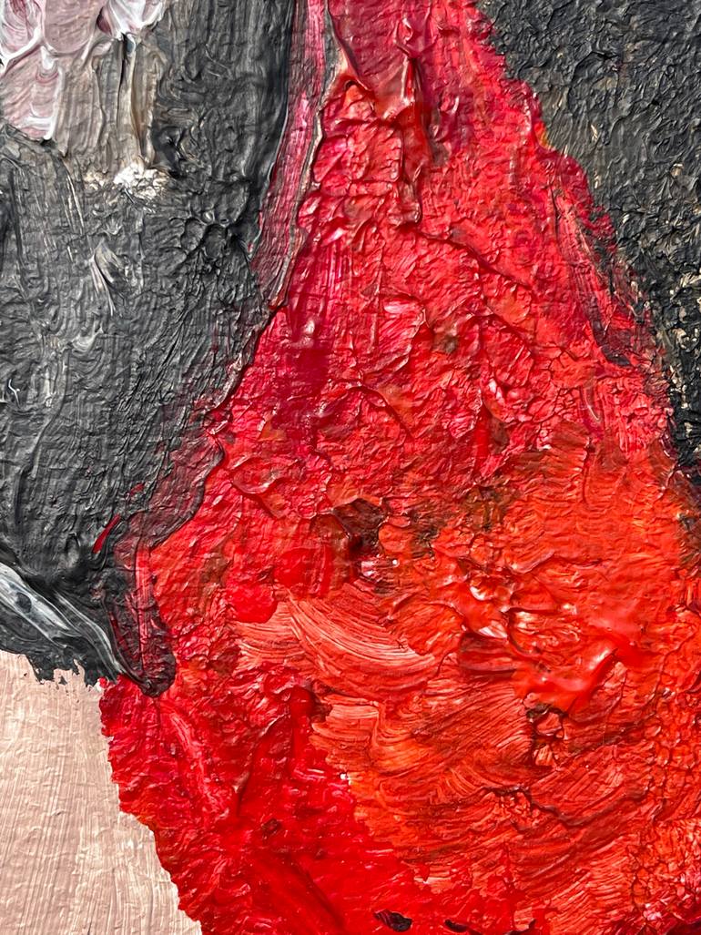 Original Abstract People Painting by Janos Huszti
