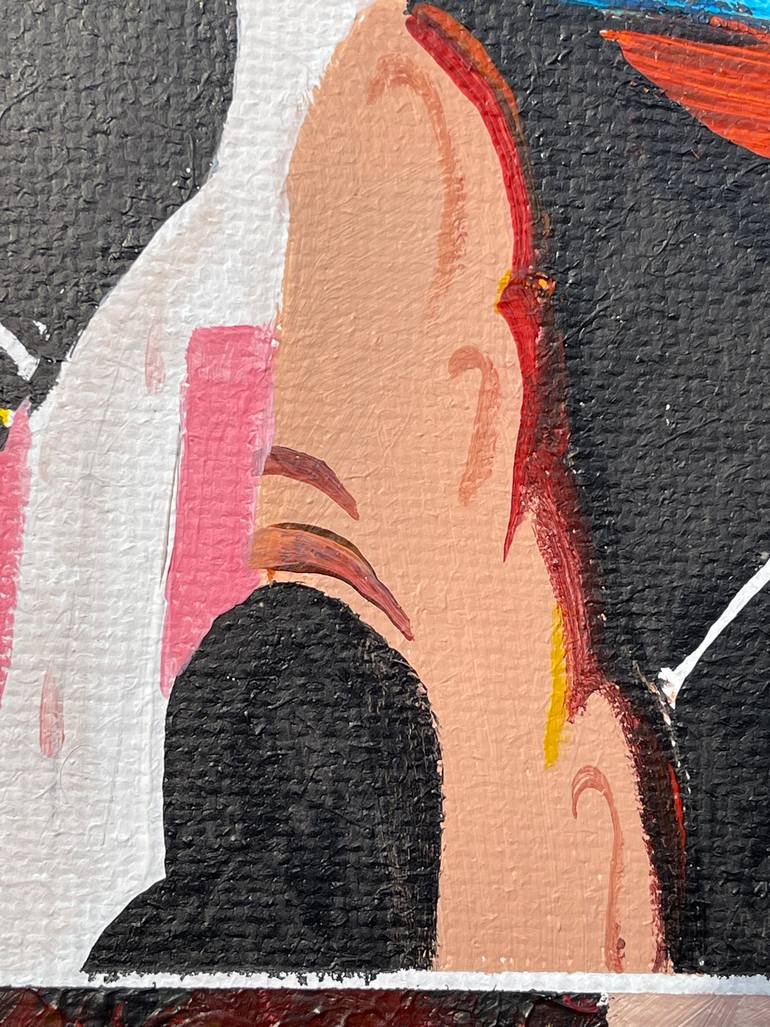 Original Abstract People Painting by Janos Huszti