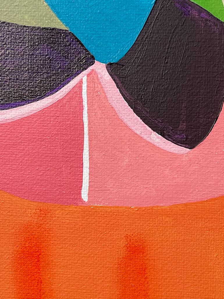 Original Abstract People Painting by Janos Huszti