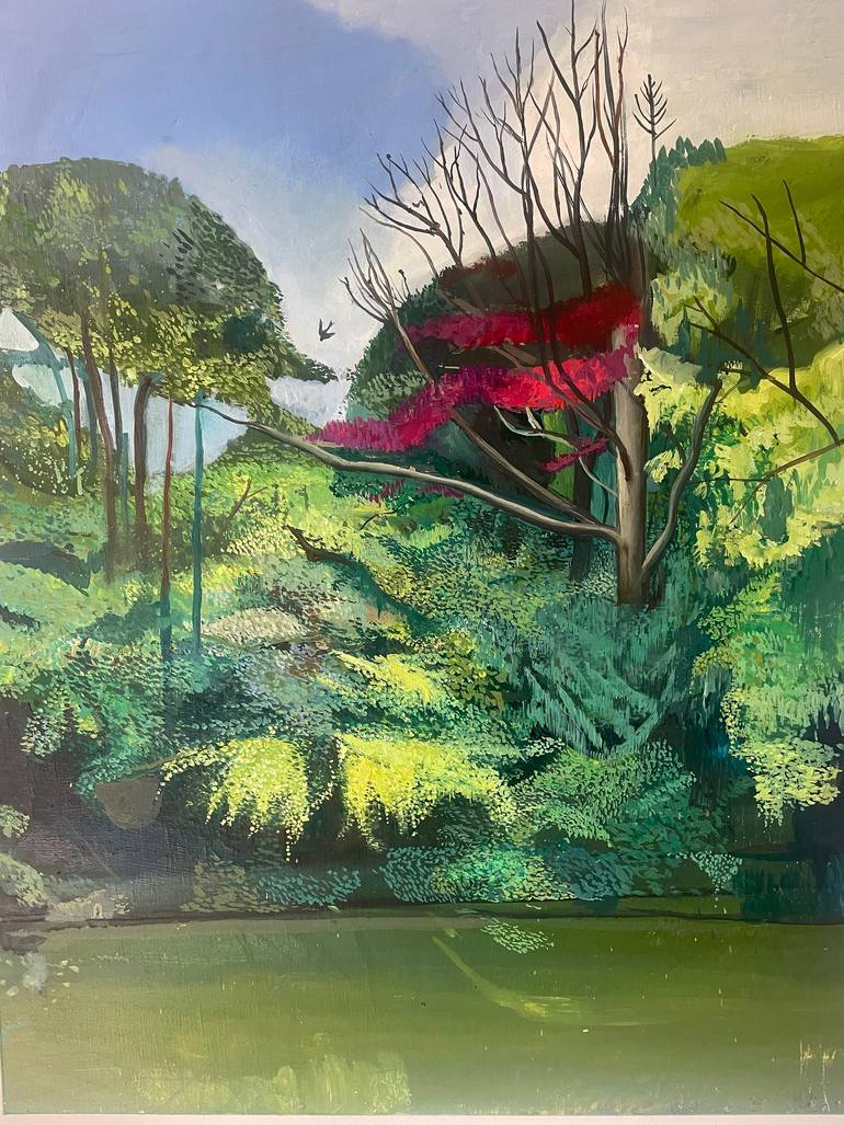 Original Landscape Painting by Daisy Clarke | Figurative Art on Canvas | The lake